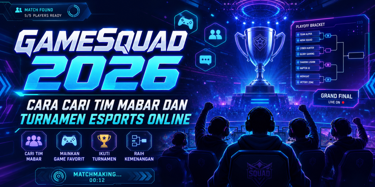 GameSquad 2026: Cara Cari Tim Mabar dan Turnamen Esports Online